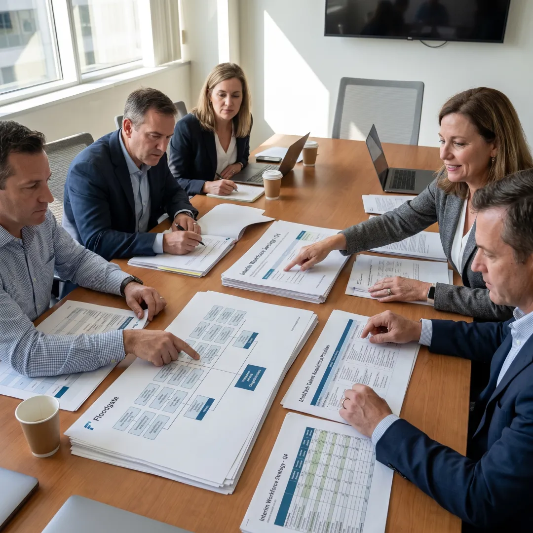 HR consultant reviewing a MedTech workforce plan