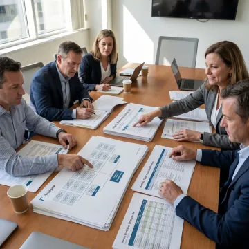 HR consultant reviewing a MedTech workforce plan