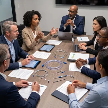 MedTech leaders collaborating with a workforce consultant