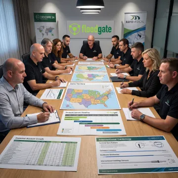 MedTech commercial team discussing sales strategy
