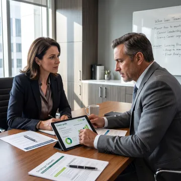 Executive coach meeting with a healthcare leader