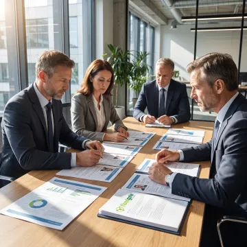 MedTech leaders reviewing contract candidate profiles