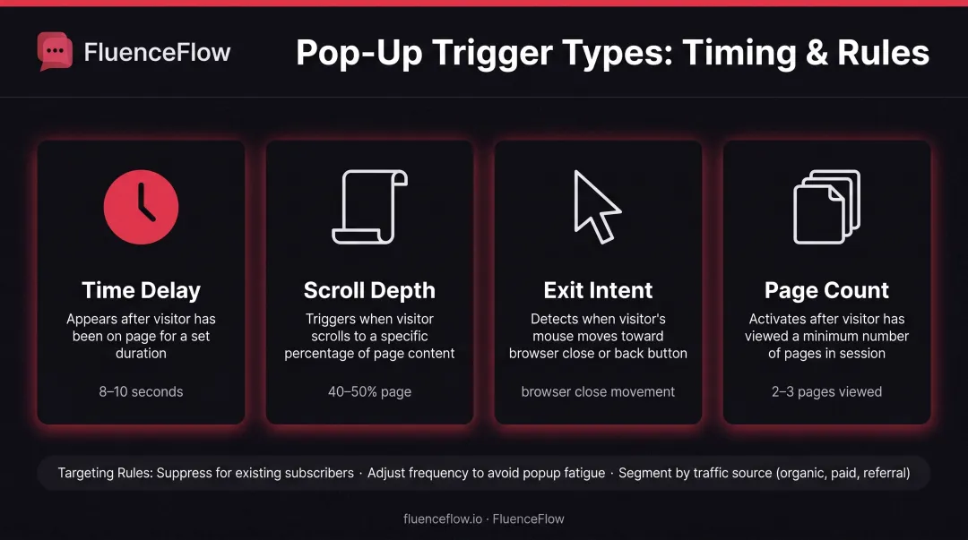 Four effective pop-up trigger timing strategies with conversion optimization tips