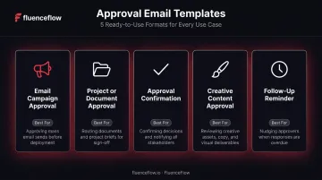 5 approval email template types use cases and scenarios comparison chart