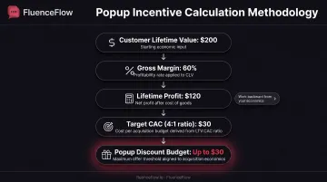 Customer acquisition cost versus lifetime value calculation framework for popup offers