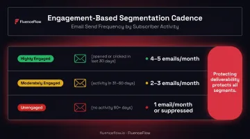 Engagement-based email segmentation cadence strategy for DTC brands infographic