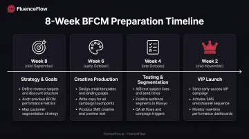 8-week Black Friday campaign preparation timeline from September through launch week