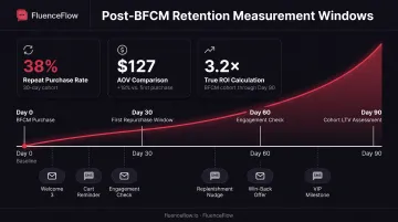 Post-BFCM customer retention timeline tracking 30-60-90 day repeat purchase rates