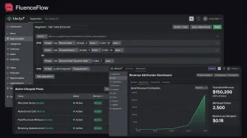 Klaviyo dashboard displaying behavioral segmentation lifecycle flows and revenue attribution metrics for e-commerce