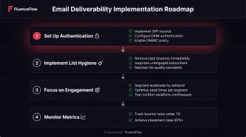 Email deliverability improvement four-step implementation process from authentication to monitoring