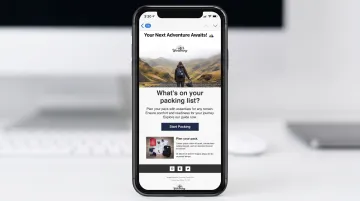 Mobile email layout showing responsive design with prominent CTA button and optimized images
