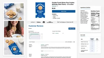 Ecommerce product page displaying customer reviews ratings photos and detailed specifications