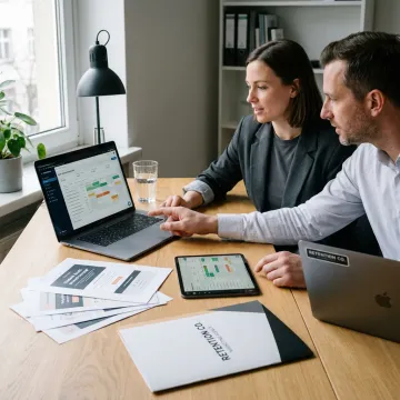 Actor consulting with talent agency advisor