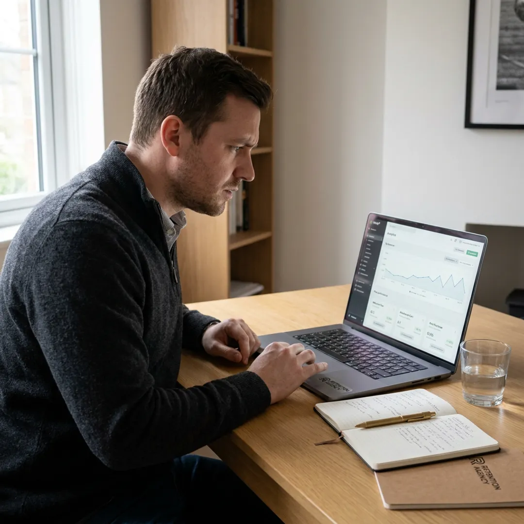 Ecommerce consultant reviewing Klaviyo analytics dashboard