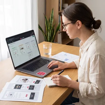 Branded ecommerce email flow displayed on a laptop