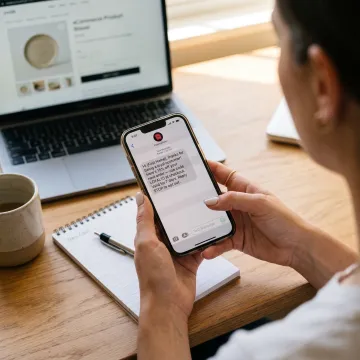 Customer receiving a loyalty text offer