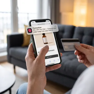 Customer receiving an ecommerce SMS offer