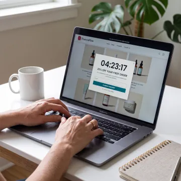 Branded countdown popup collecting email subscribers