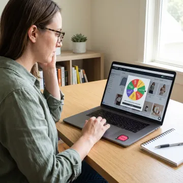 Designer creating a branded ecommerce prize wheel popup