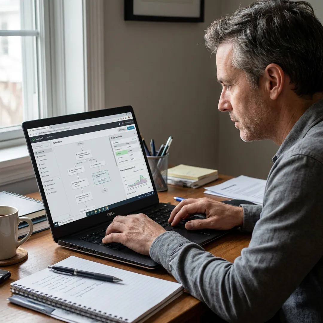 Marketing strategist reviewing CRO analytics