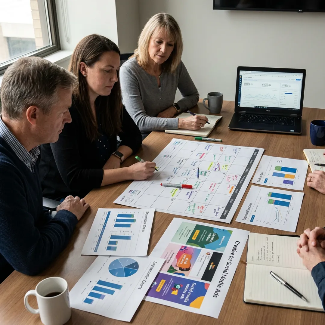 Marketing team planning a campaign strategy