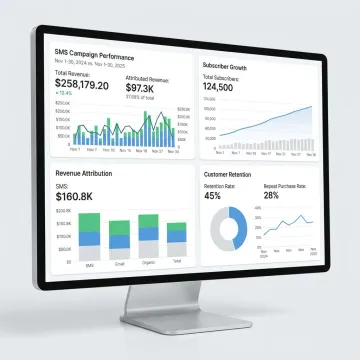 SMS marketing dashboard for e-commerce growth