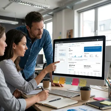 Marketing strategist reviewing automation workflow analytics