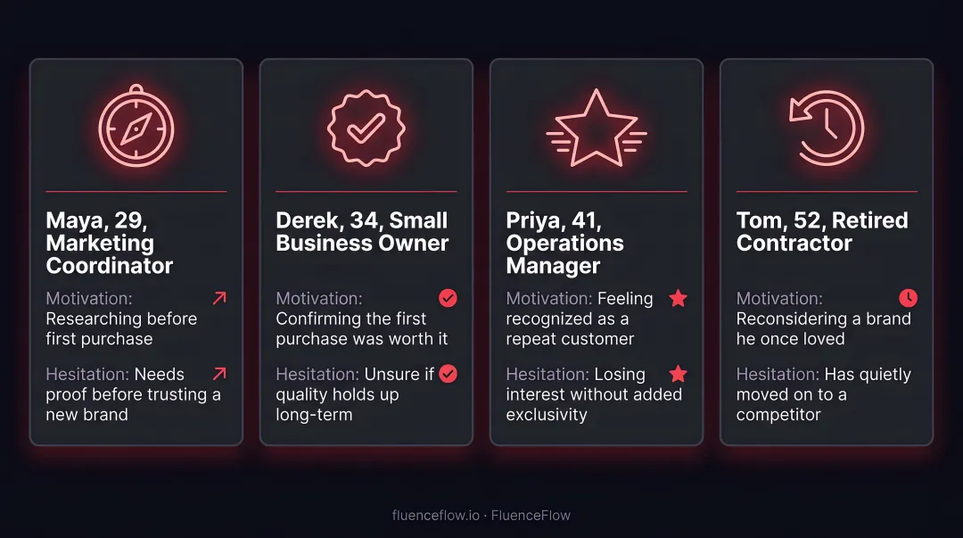 Four DTC customer lifecycle segments from new visitor to lapsed buyer