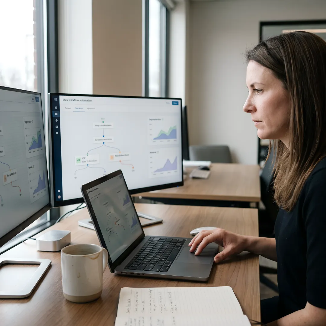 SMS workflow planning dashboard