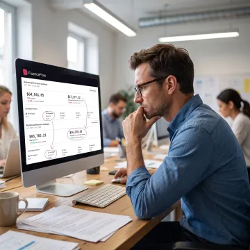 Consultant auditing email deliverability data