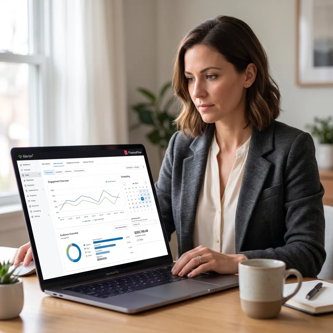 Marketer reviewing email campaign send-time analytics
