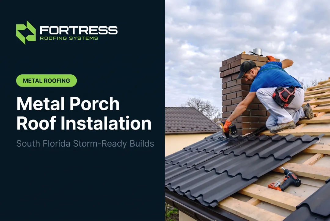 Metal Porch Roof Installation