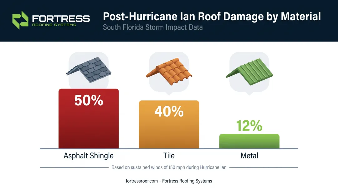 Roof material damage rates after Hurricane Ian by cover type