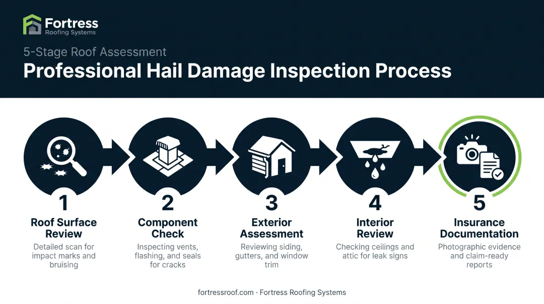 5-step professional hail damage roof inspection process checklist