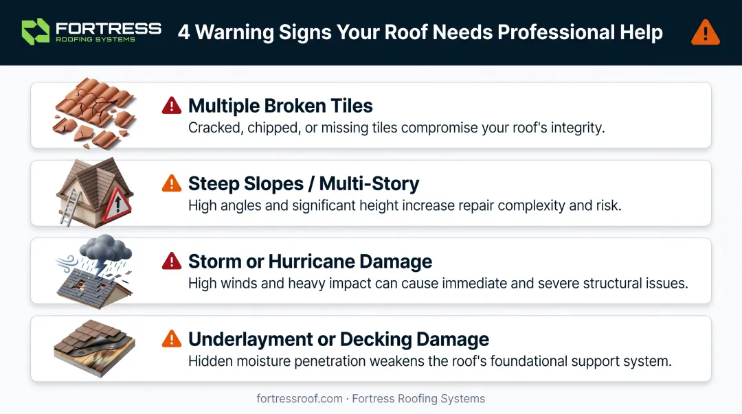 Four warning signs indicating when to call a professional roofer