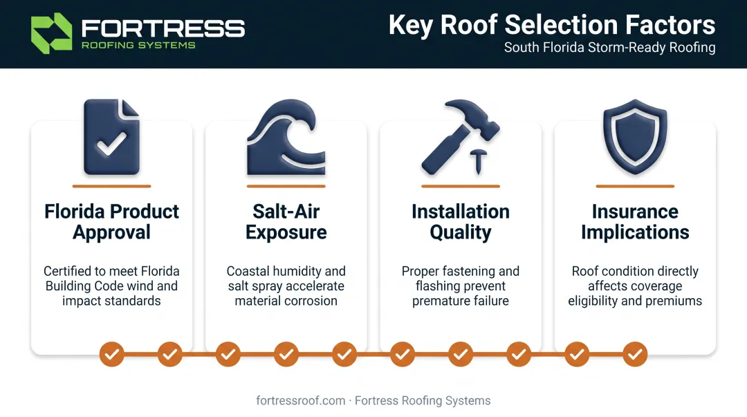 Checklist infographic for choosing the right Florida roof shingle