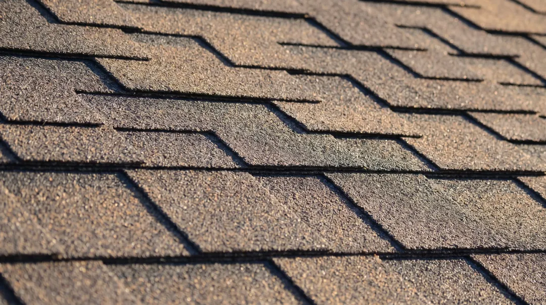 Close-up of specialty asphalt shingles designed for hot humid climates