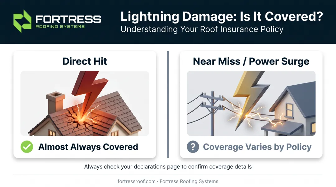 Direct lightning strike versus power surge near miss coverage comparison