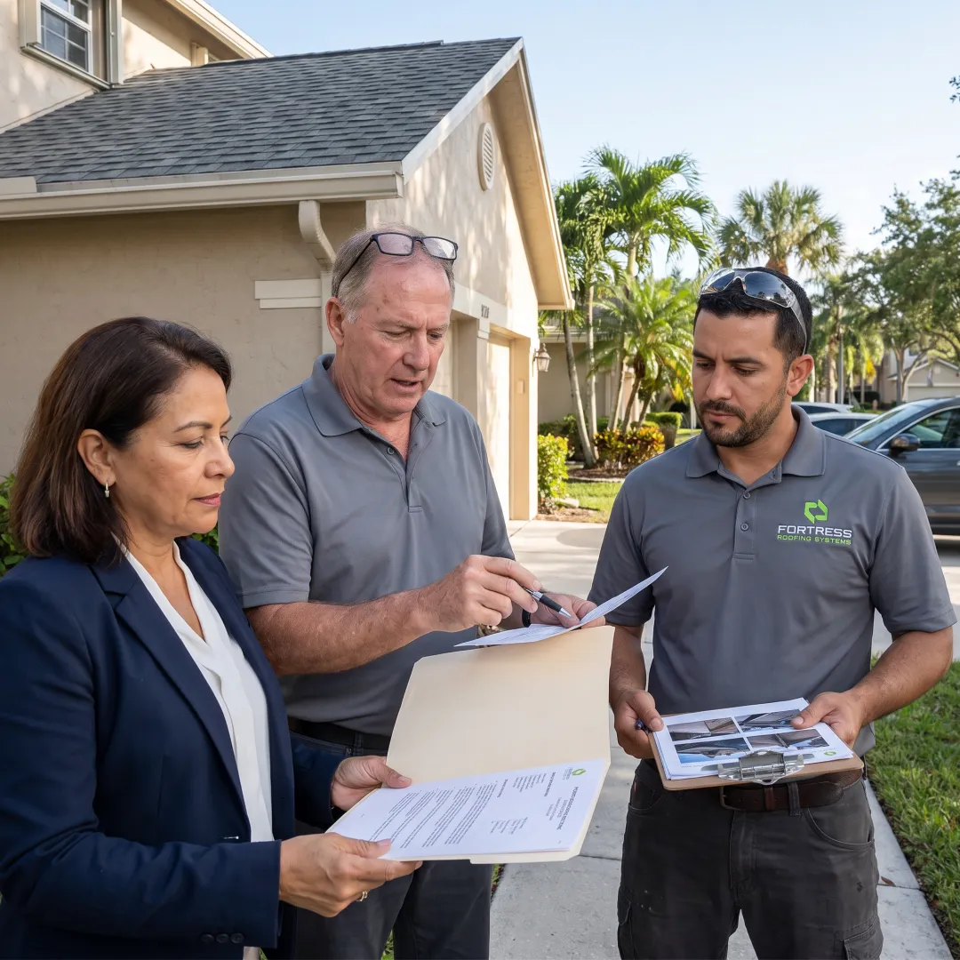 HOA board reviewing a community roofing plan