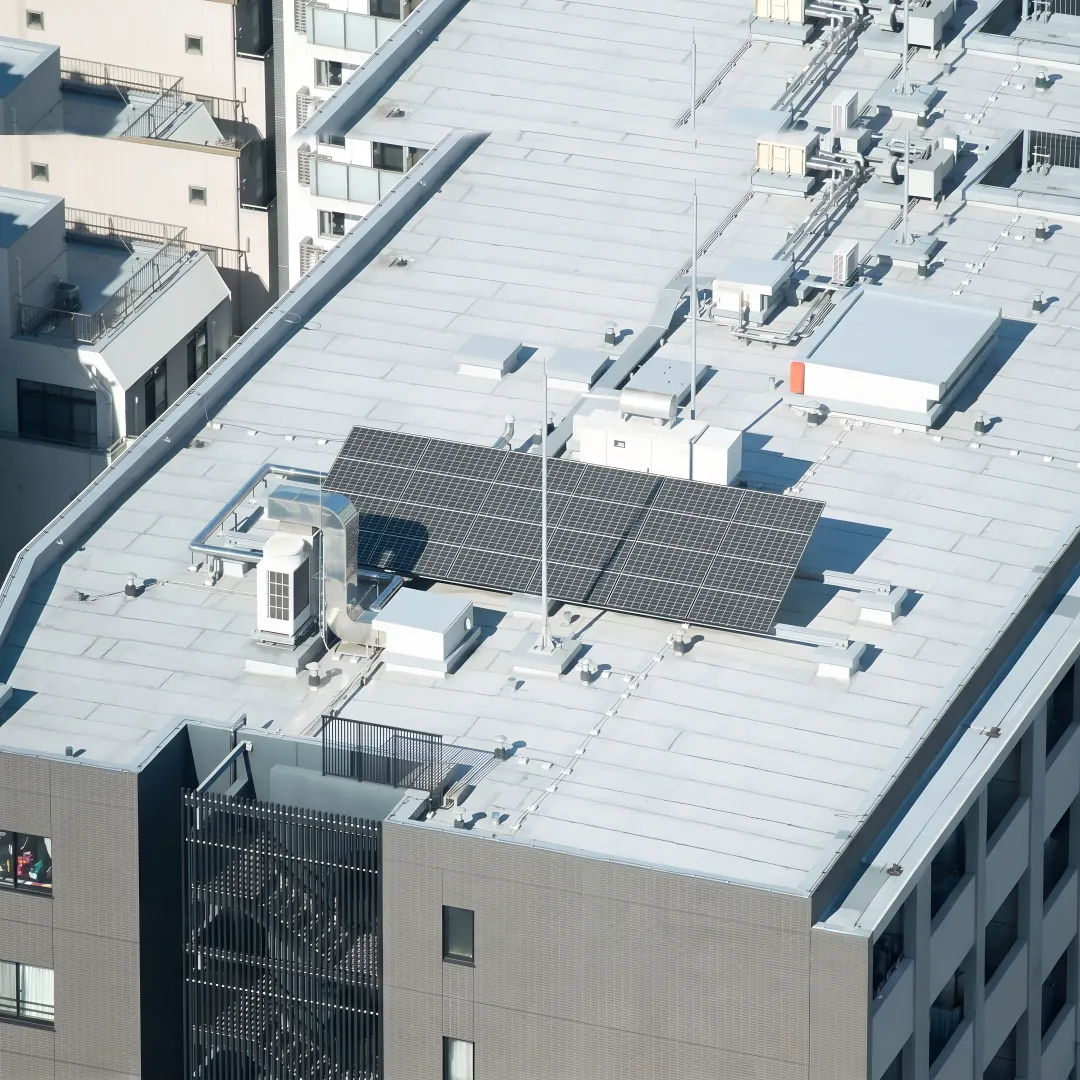 New commercial roof installed on a warehouse