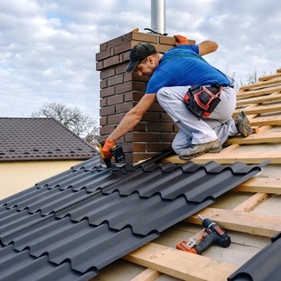 Installer reviewing new Florida roof materials