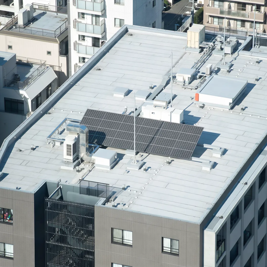 Flat roof inspection on a commercial property
