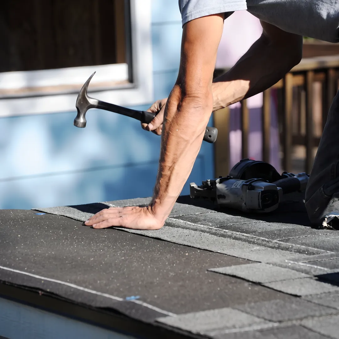 Reflective shingle roof installed on a home