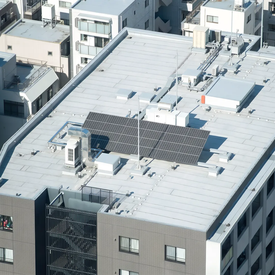 New reflective commercial roof installation