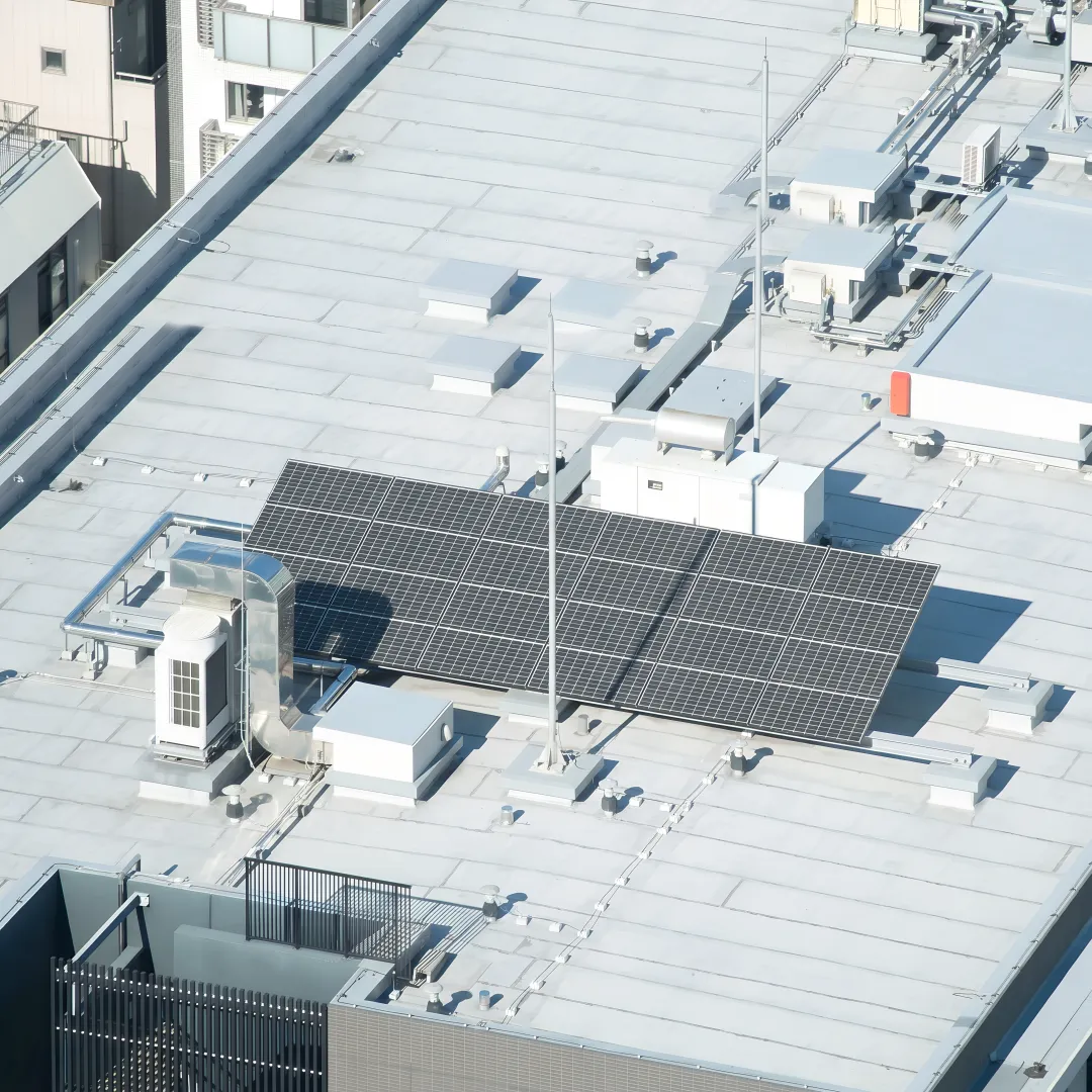 Flat roof repair in progress