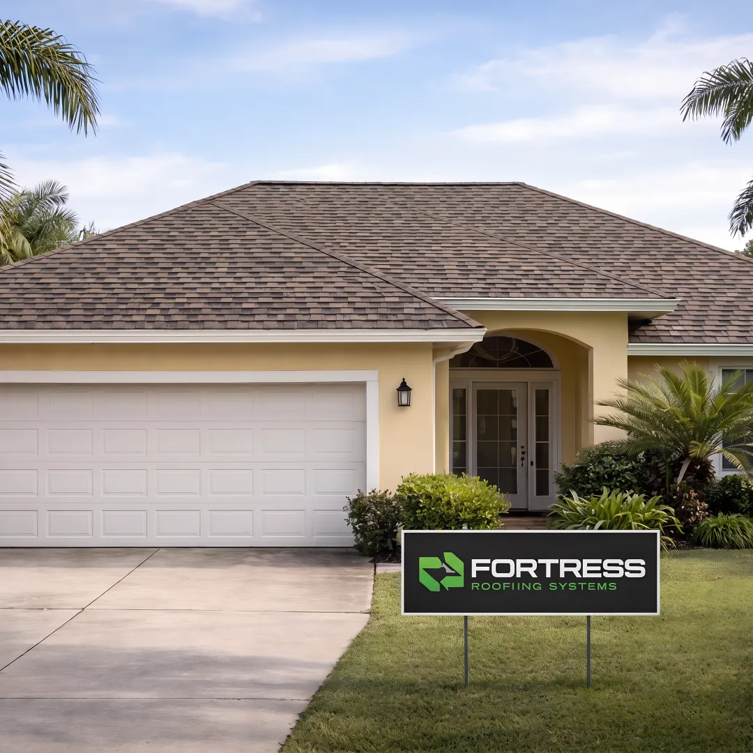New storm-resistant shingle roof on a home