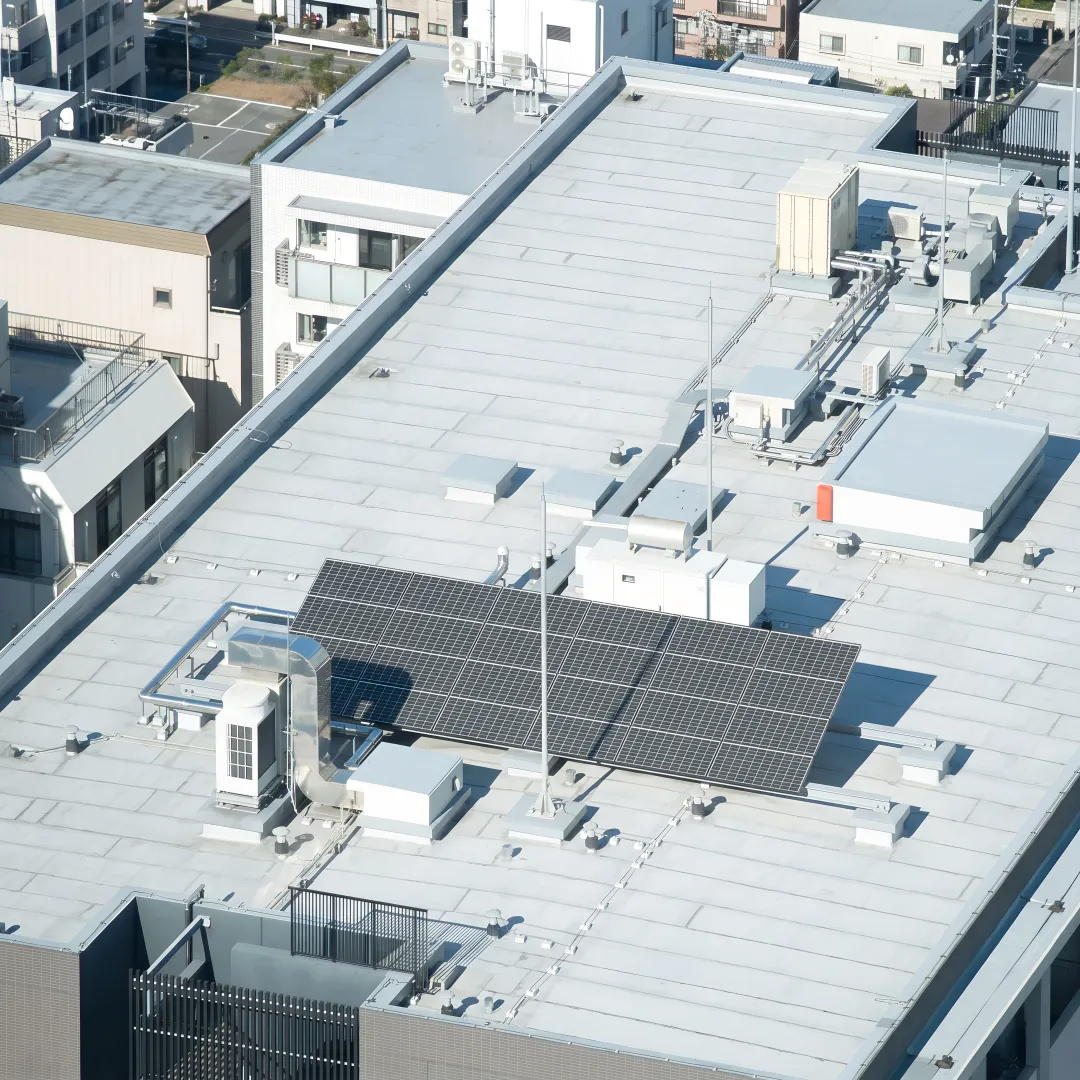 Commercial roof inspection on a South Florida building