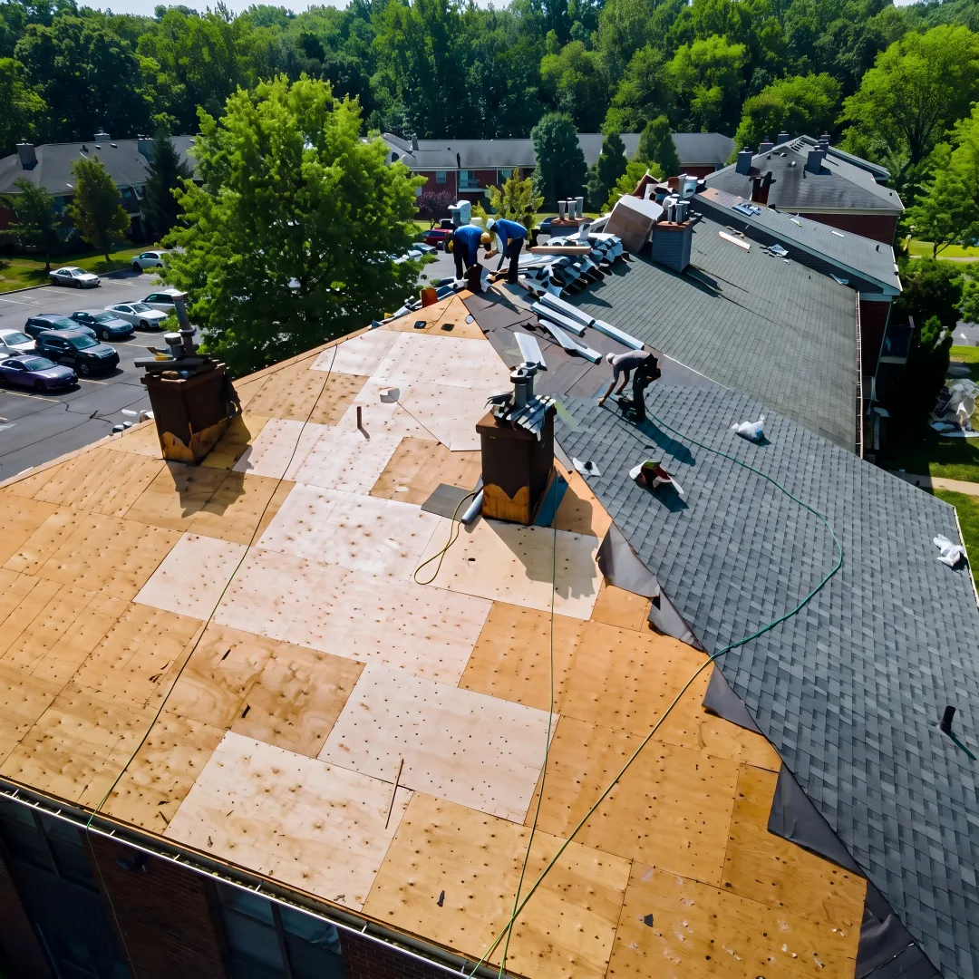 Roofer installing storm-resistant shingles