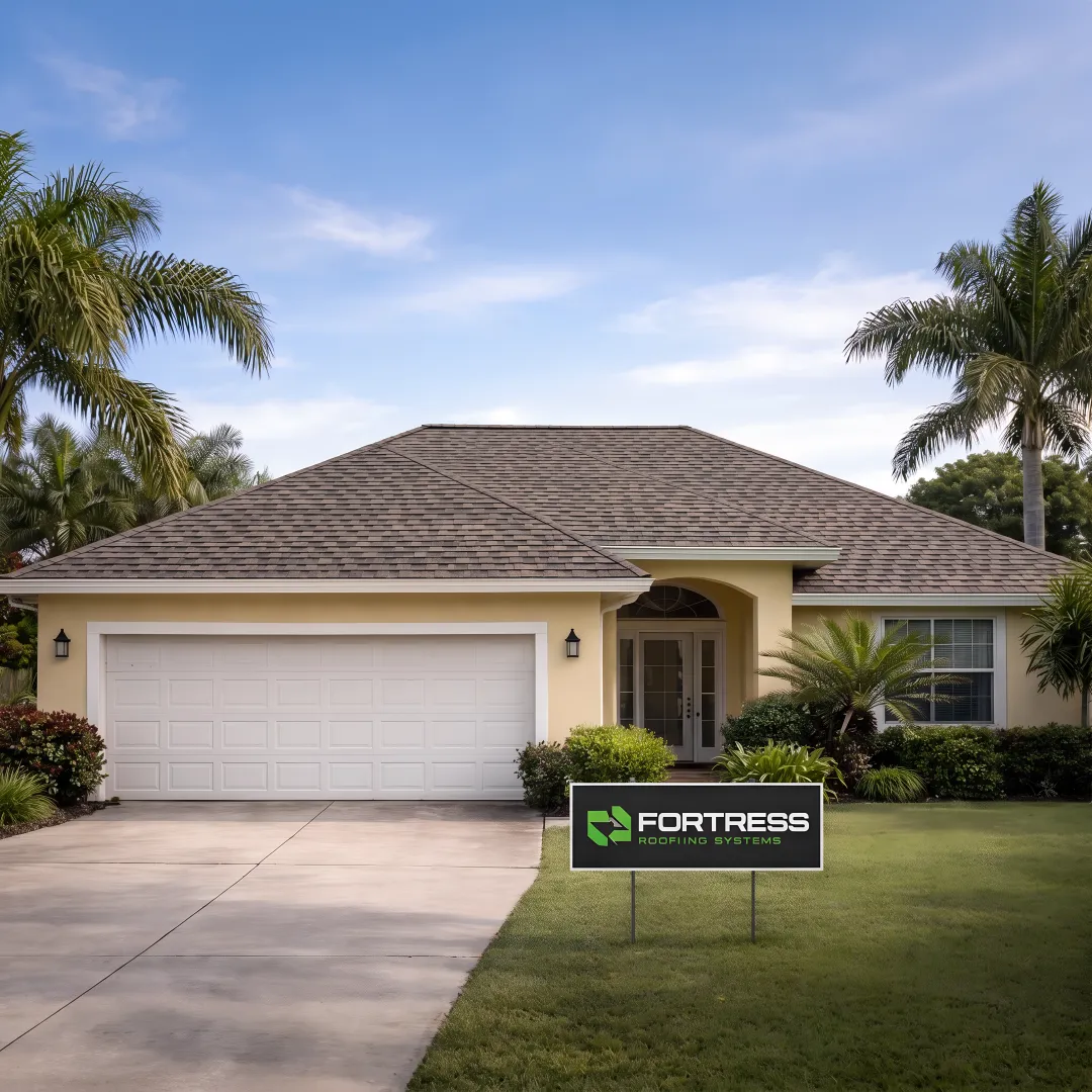 New durable shingle roof on a Florida home