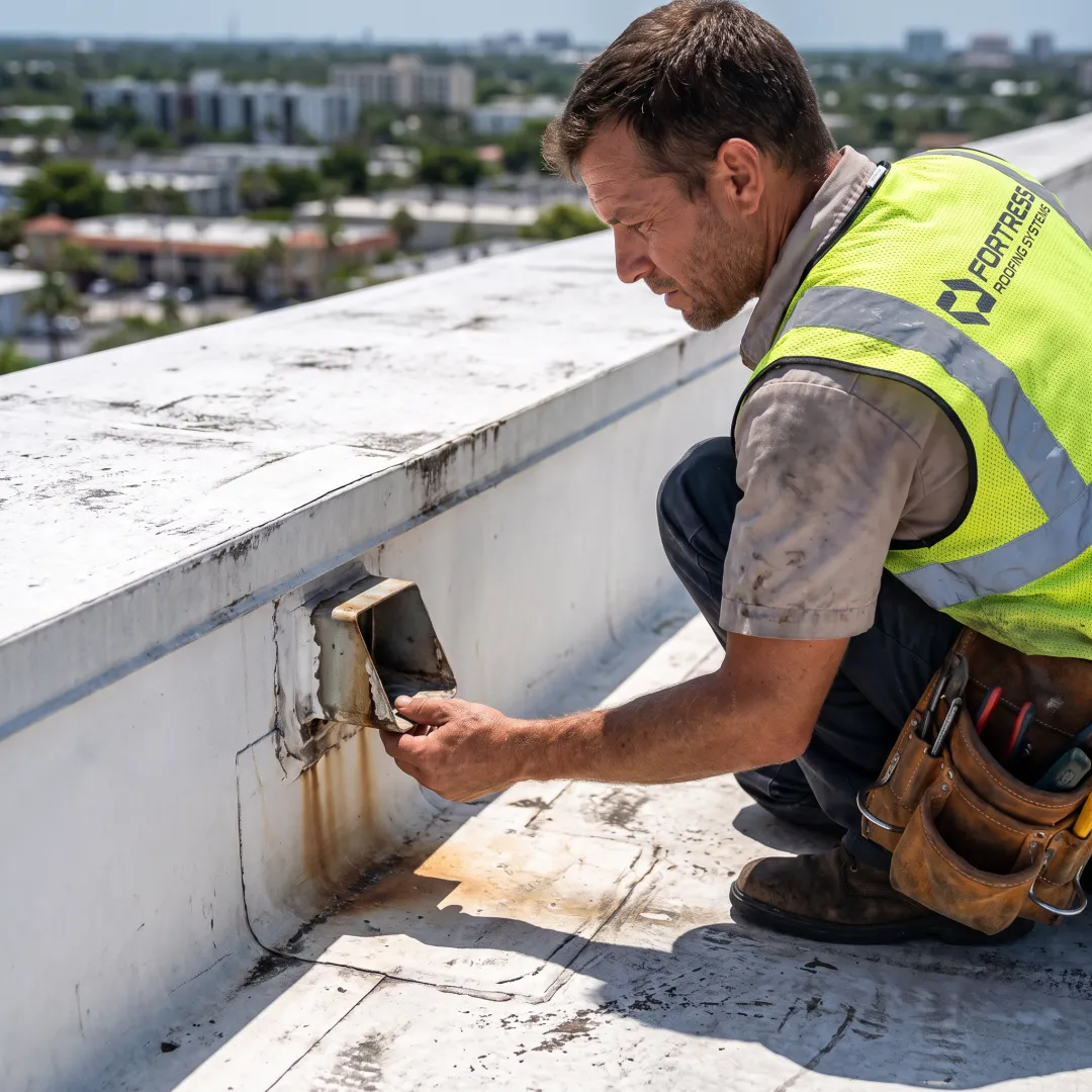 Flat Roof Scupper Repair
